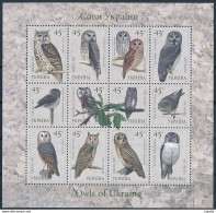 Mi 574-85 MNH ** Sheetlet / Birds, Owls - Ucraina