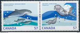 Mi 2636-37 A MNH ** Joint Issue Sweden / Marine Mammals, Harbour Porpoise, Phocoena Phocaena, Sea Otter, Enhydra Lutris - Unused Stamps