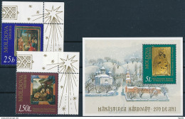 Mi 375-76 + Block 7 MNH ** / Christmas - Religious Art Icon Painting - Star Of Bethlehem, Adoration Of The Magi, Bible - Moldova