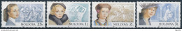 Mi 384-87 MNH ** / Women Singer Maria Drăgan, Actress Marlene Dietrich, Ruxandra Lupu, Opera Soprano Lydia Lipkowska - Moldavie