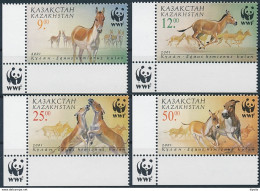 Mi 345-48 MNH ** / WWF World Wildlife Fund - Turkmenian Kulan, Equus Hemionus, Transcaspian Wild Ass, Onager - Kazakhstan