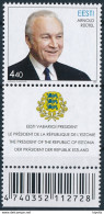 Mi 462 Zierfeld MNH ** President Arnold Rüütel 75th Birthday - Estonia