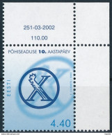 Mi 438 MNH ** New Estonian Constitution 10th Anniversary Marginal Number - Estonie