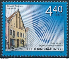 Mi 425 MNH ** Estonian Radio 75th Anniversary / Felix Moor 1st Estonian Radio Host - Estland