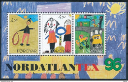 Mi Block 8 ** MNH Children's Drawings NORDATLANTEX '96 Philatelic Exhibition - Faeroër