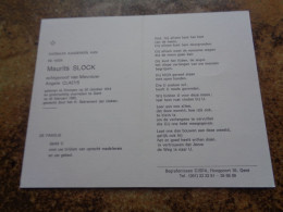 Doodsprentje/Bidprentje  Maurits SLOCK   Drongen 1914-1985 Gent  (Echtg Angele CLAEYS) - Religion &  Esoterik