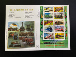 Enveloppe 1er Jour GF Soie "Les Légendes Du Rail" - 06/07/2001 - BF38 - 3405/3414 - 2000-2009