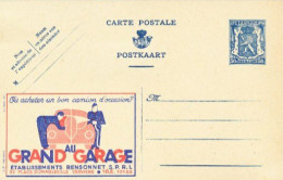 BELGIUM PPS 50C BLUE "SCEAU D'ETAT" SBEP PUBLIBEL 577 GRAND GARAGE CAMION D'OC. UNUSED - Werbepostkarten