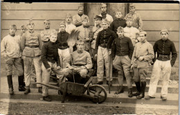 CP Carte Photo D'époque Photographie Vintage Militaire Uniforme Lyon 54 R.A.C - Guerra, Militari