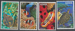 KENYA 1980 Marine Life Complete Set Of 4 Values MM - Kenya (1963-...)