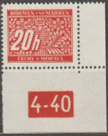 046b/ Pof. DL 3, Corner Stamp, Perforated Border, Plate Number 4-40 - Ungebraucht