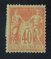 SAGE N°94 40c Rouge-Orange NEUF* - 1876-1898 Sage (Tipo II)