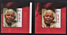 2018 - Tunisie  - Centenaire De Nelson Mandela 2 V Une Variété ( Décalage De Perforation + Bande Blanche)   2.v MNH*** - Tunisie (1956-...)