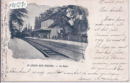 SAINT-LEGER-SUR-DHEUNE- LA GARE- LE TRAIN- RARE CARTE PIONNIERE ECRITE EN 1902 - Autres & Non Classés