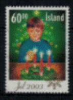 Islande - "Noël : Garçon Allumant Les Bougies D'une Couronne" - Oblitéré N° 978 De 2003 - Gebraucht