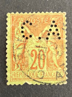 FRANCE C N° 96 Sage C.A 15 Indice 3 Perforé Perforés Perfins Perfin Superbe - Other & Unclassified