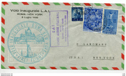 L.A.I. I° Volo Roma/New York Del 5.7.50 - Posta Aerea