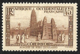 COTE D'IVOIRE   1936-38 -  Y&T  119   -  Mosquée - Neuf - Ungebraucht