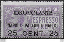 1917 Italia Posta Aerea 25c. Su 40c. Mc MNH Sassone N. 2 - Otros & Sin Clasificación