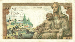 N82 - Billet De 1000 Francs - DÉESSE DEMETER - 1 000 F 1942-1943 ''Déesse Déméter''