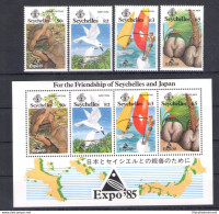 1985 SEYCHELLES, Yvert N. 569/72 + BF 25 - Uccelli - MNH** - Other & Unclassified