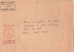 ENVELOPPE AVEC CACHET OFFICIEL CAPITAINE DE VAISSEAU COMMANDANT LE C.F.M. HOURTIN - LE 11/01/1996 - SIGNATURE - Correo Naval