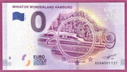 0-Euro XEHA 2019-8 MINIATUR WUNDERLAND - HAMBURG - ICE ZUG - Essais Privés / Non-officiels