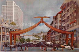 72904668 Salt_Lake_City Eagle Gate And Utah State Capitol Illustration - Otros & Sin Clasificación