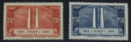 MONUMENTS DE VIMY YT N°316 & 317 NEUF* - Unused Stamps