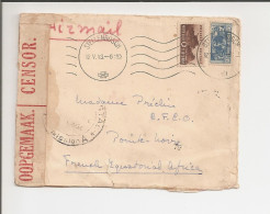 Lettre De L'Afrique Du Sud Pour AEF (Moyen Congo)  - Mai 1943 - Censure Militaire - Brieven En Documenten