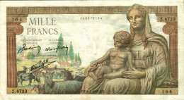 N82 - Billet De 1000 Francs - DÉESSE DEMETER - 1943 - 1 000 F 1942-1943 ''Déesse Déméter''