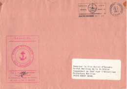 ENVELOPPE AVEC CACHET OFFICIEL COMMANDANT  B.A.N. ROCHEFORT AERO MARINE LE 23/1/1991 - SIGNATURE - Naval Post