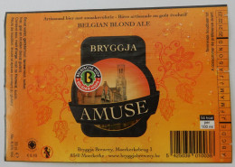 Bier Etiket (7m6), étiquette De Bière, Beer Label, Bryggja Amuse Brouwerij Bryggja - Cerveza
