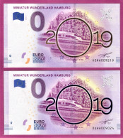 0-Euro XEHA 2019-8 Gold Druck-Set MINIATUR WUNDERLAND - HAMBURG - ICE ZUG - Essais Privés / Non-officiels