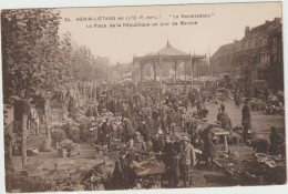 CPA - 62 - HENIN BEAUMONT - HENIN LIETARD En 1923 "La Renaissance" La Place De La République Un Jour De Marché - Henin-Beaumont