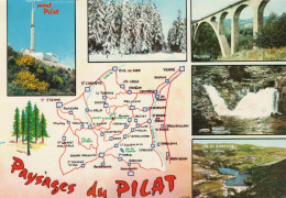 - 42 - Paysage Du PILAT. - Multi Vues Et Carte Géographique - - Mont Pilat