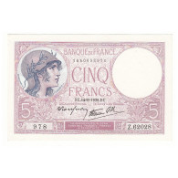 5 FRANCS VIOLET 14-09-1939  NEUF Fayette 4.8 - 5 F 1917-1940 ''Violet''