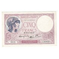 5 FRANCS VIOLET 21-09-1939  SUP+  Fayette 4.9 - 5 F 1917-1940 ''Violet''