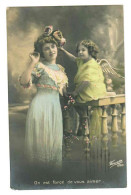 Cpa Fantaisie Ange . Enfant . Fillette . Femme . Edit Fauvette N°1280 - Scenes & Landscapes