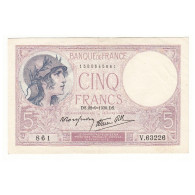 5 FRANCS VIOLET 28-09-1939  SUP  Fayette 4.10 - 5 F 1917-1940 ''Violet''