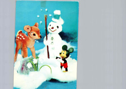 Bonhomme De Neige Avec Bambi Et Mickey - Deportes De Invierno