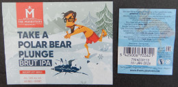 Bier Etiket (7p1), étiquette De Bière, Beer Label, Take A Polar Bear Plunch Brouwerij The Musketeers - Birra