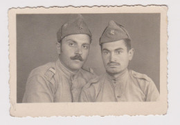 Ww2 Bulgaria Bulgarian Military Soldiers With Uniform, Portrait, Vintage Orig Photo 8.3x5.8cm. (49224) - Krieg, Militär