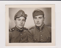 Ww2 Bulgaria Bulgarian Military Soldiers With Uniform, Portrait, Vintage Orig Photo 7.7x6.5cm. (451) - Guerre, Militaire