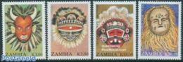 Zambia 1992 Tradional Masks 4v, Mint NH, Various - Folklore - Zambie (1965-...)