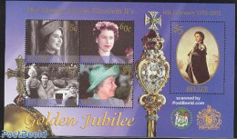 Belize/British Honduras 2002 Golden Jubilee S/s, Mint NH, History - Kings & Queens (Royalty) - Royalties, Royals