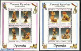 Uganda 1992 Hummel 2 S/s, Mint NH, Art - Art & Antique Objects - Sculpture - Skulpturen