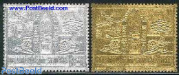 Senegal 1974 International Fair 2v Gold/silver, Mint NH, Nature - Various - Cat Family - Export & Trade - Factories & Industries