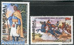 Senegal 1982 Lat Dior 2v, Mint NH, History - Nature - History - Horses - Senegal (1960-...)