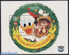 Turks And Caicos Islands 1984 Christmas, Disney S/s, Mint NH, Religion - Christmas - Art - Disney - Noël